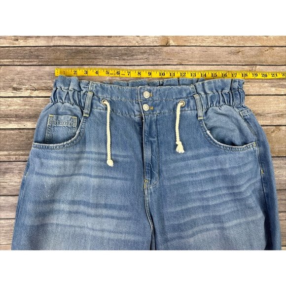 Pilcro Light Blue Paperbag Waist Wide Leg Jeans - Picture 11 of 16